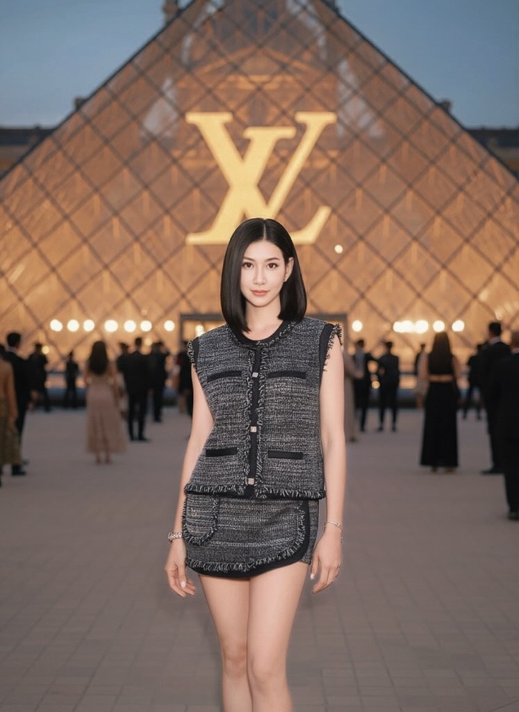Glamor Louvre: Potret Mode Ultra-realistis